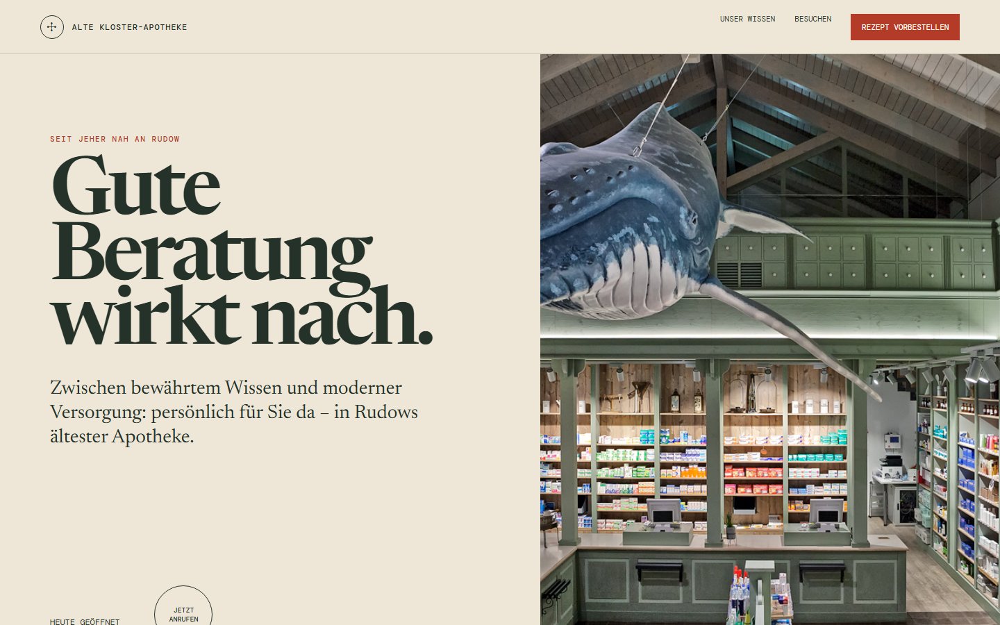 Alte Kloster Website-Konzept