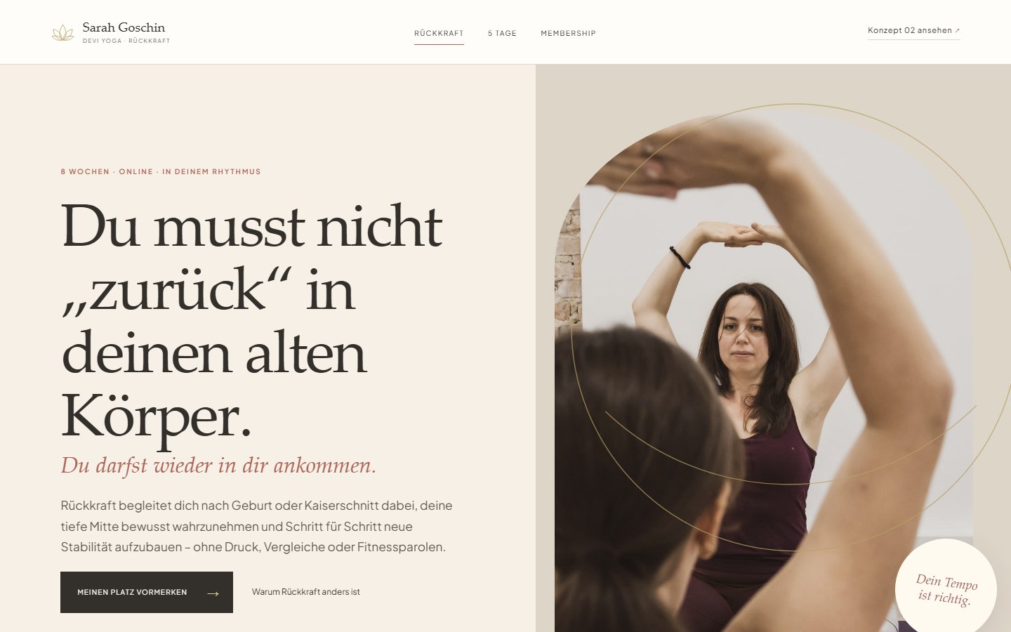 RückKraft Website-Konzept